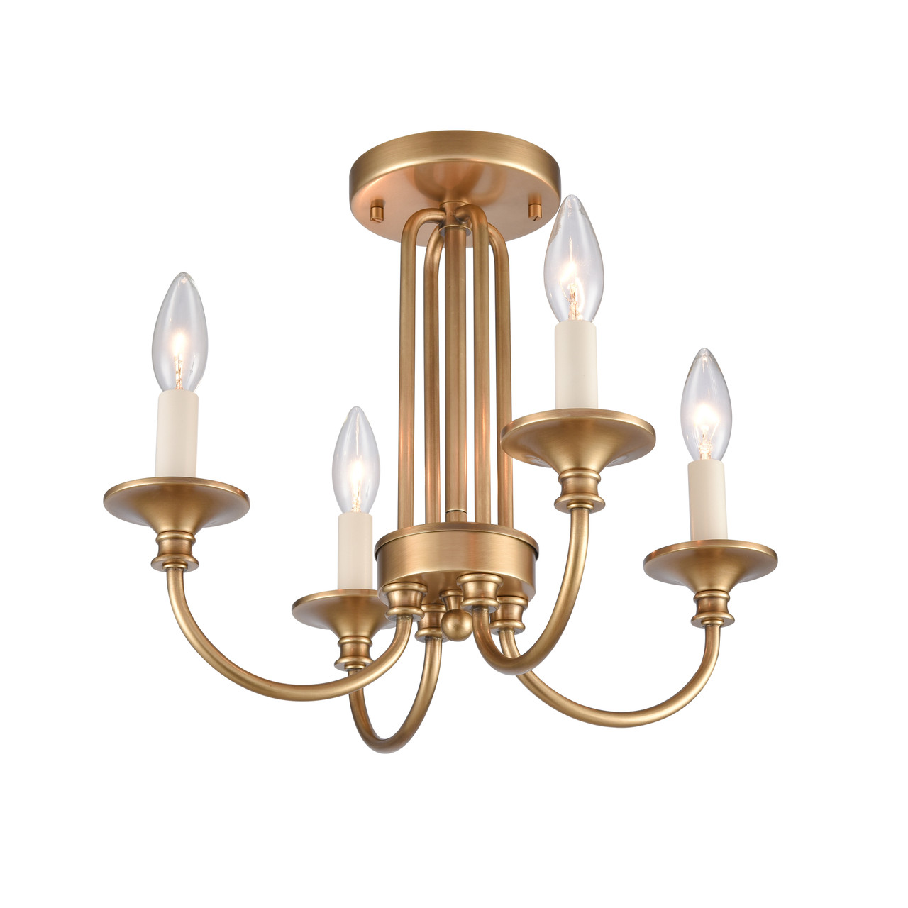 ELK HOME 89723/4 Cecil 16'' Wide 4-Light Semi Flush Mount - Natural Brass