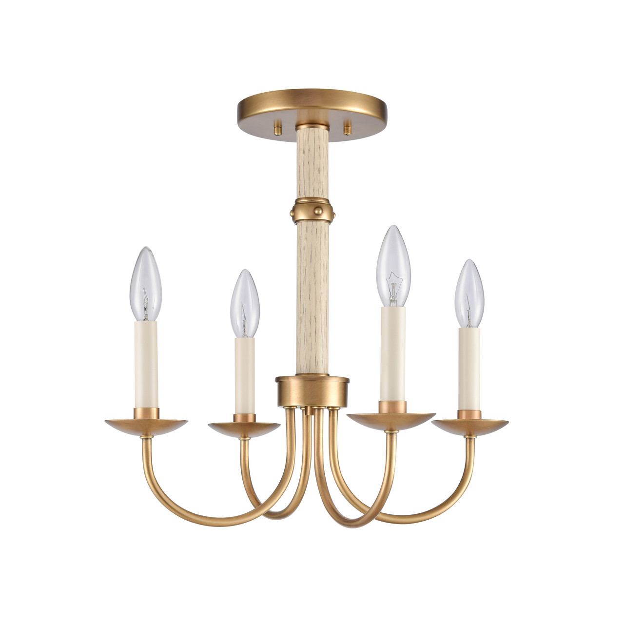 ELK HOME 89714/4 Neville 20'' Wide 4-Light Semi Flush Mount - Natural Brass