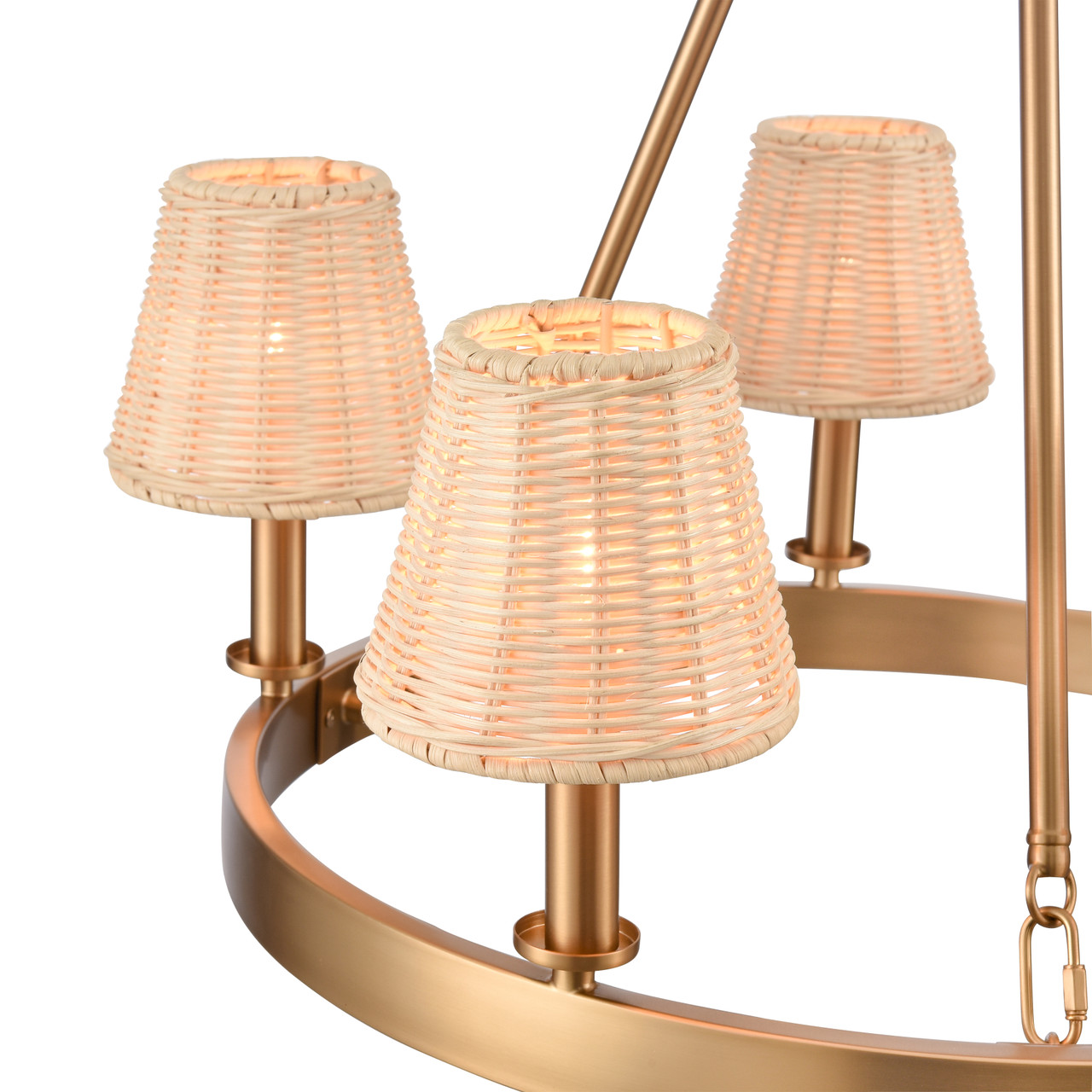 ELK HOME EC89756/5 Rydell 24.5'' Wide 5-Light Chandelier - Brushed Gold and Rattan