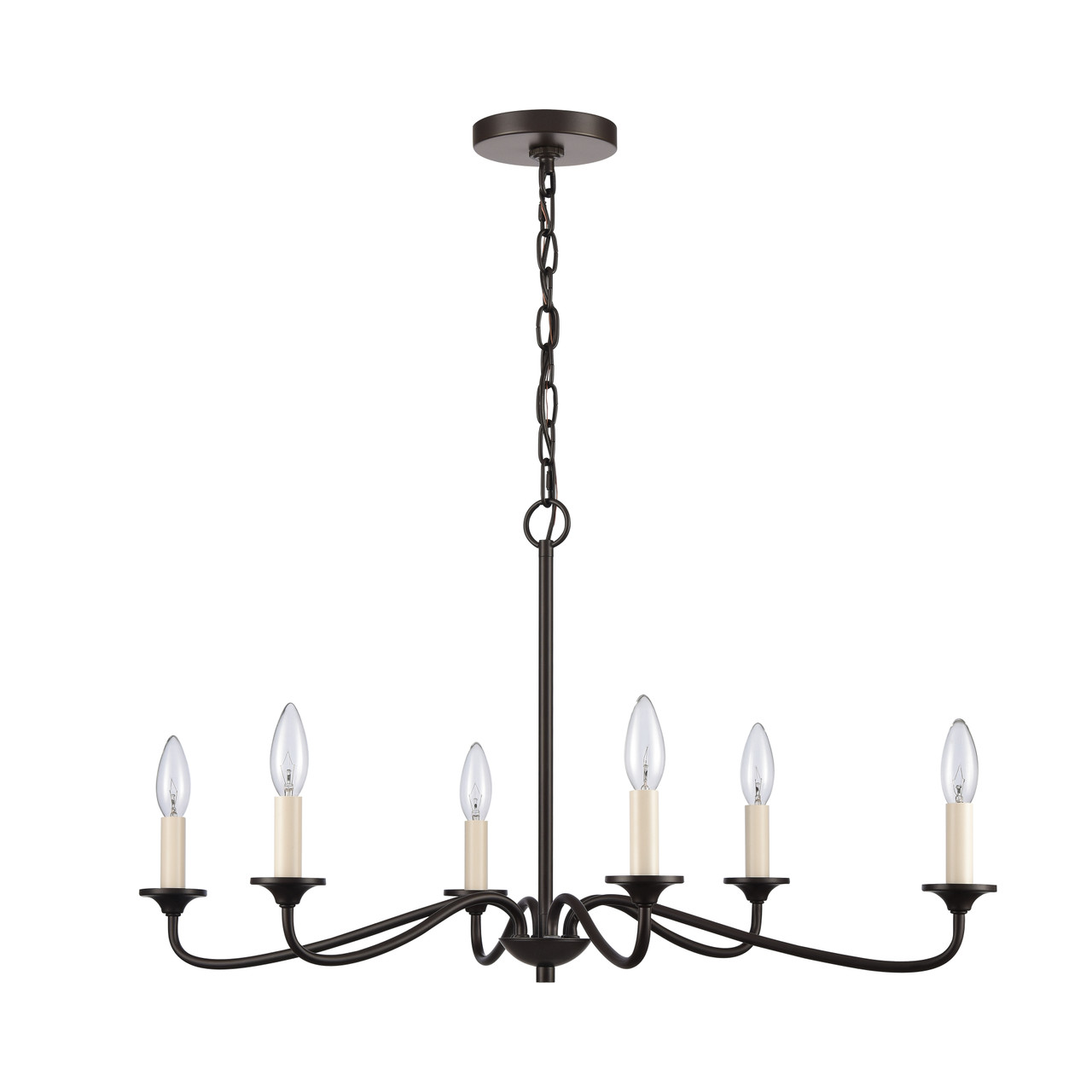 ELK HOME EC89689/6 Quinn 30'' Wide 6-Light Chandelier - Old Bronze