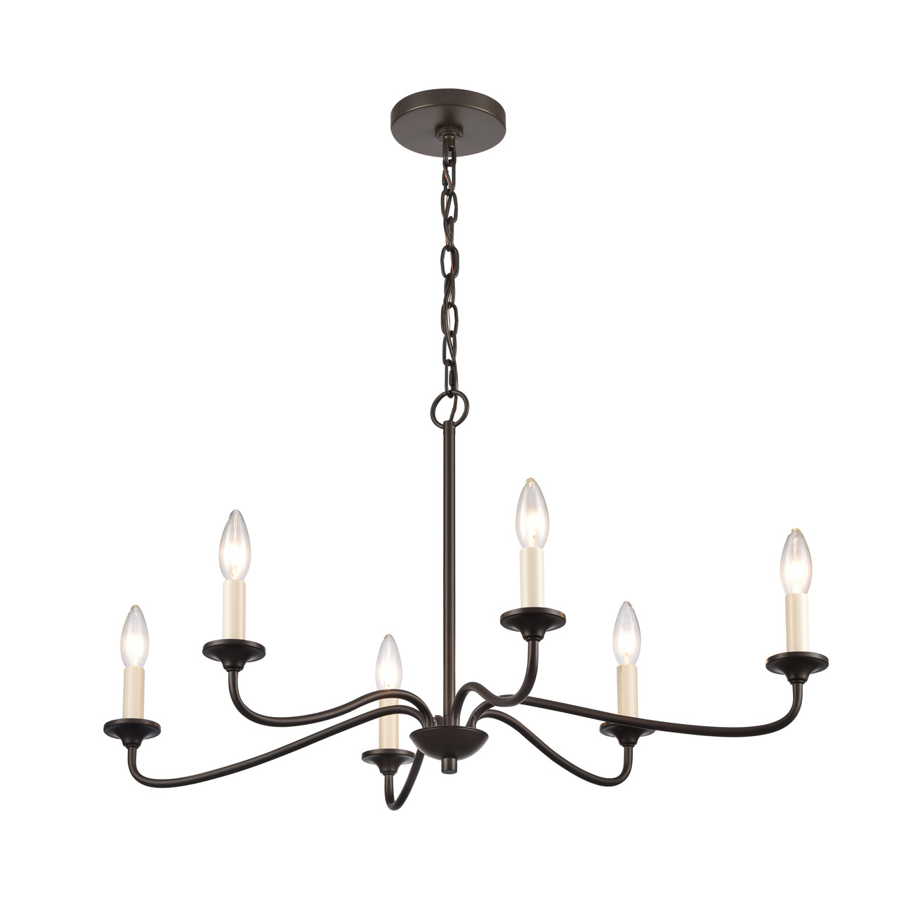 ELK HOME EC89689/6 Quinn 30'' Wide 6-Light Chandelier - Old Bronze