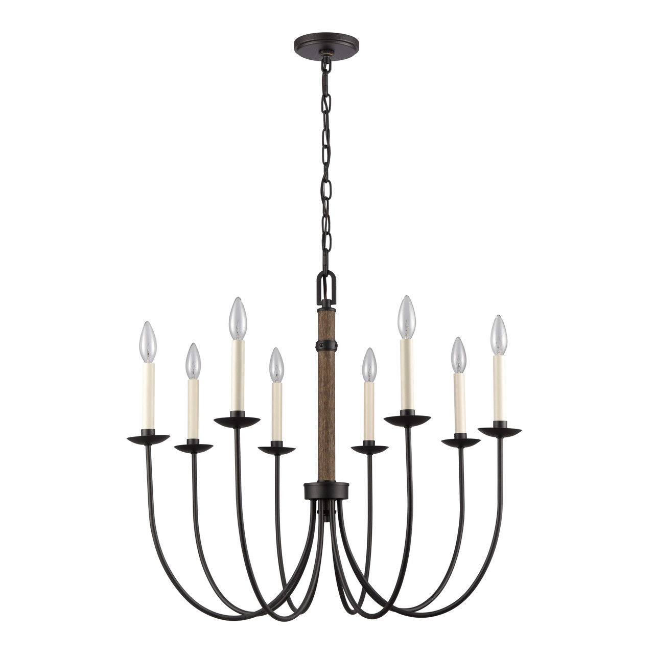 ELK HOME 89708/8 Neville 28'' Wide 8-Light Chandelier - Charcoal Black