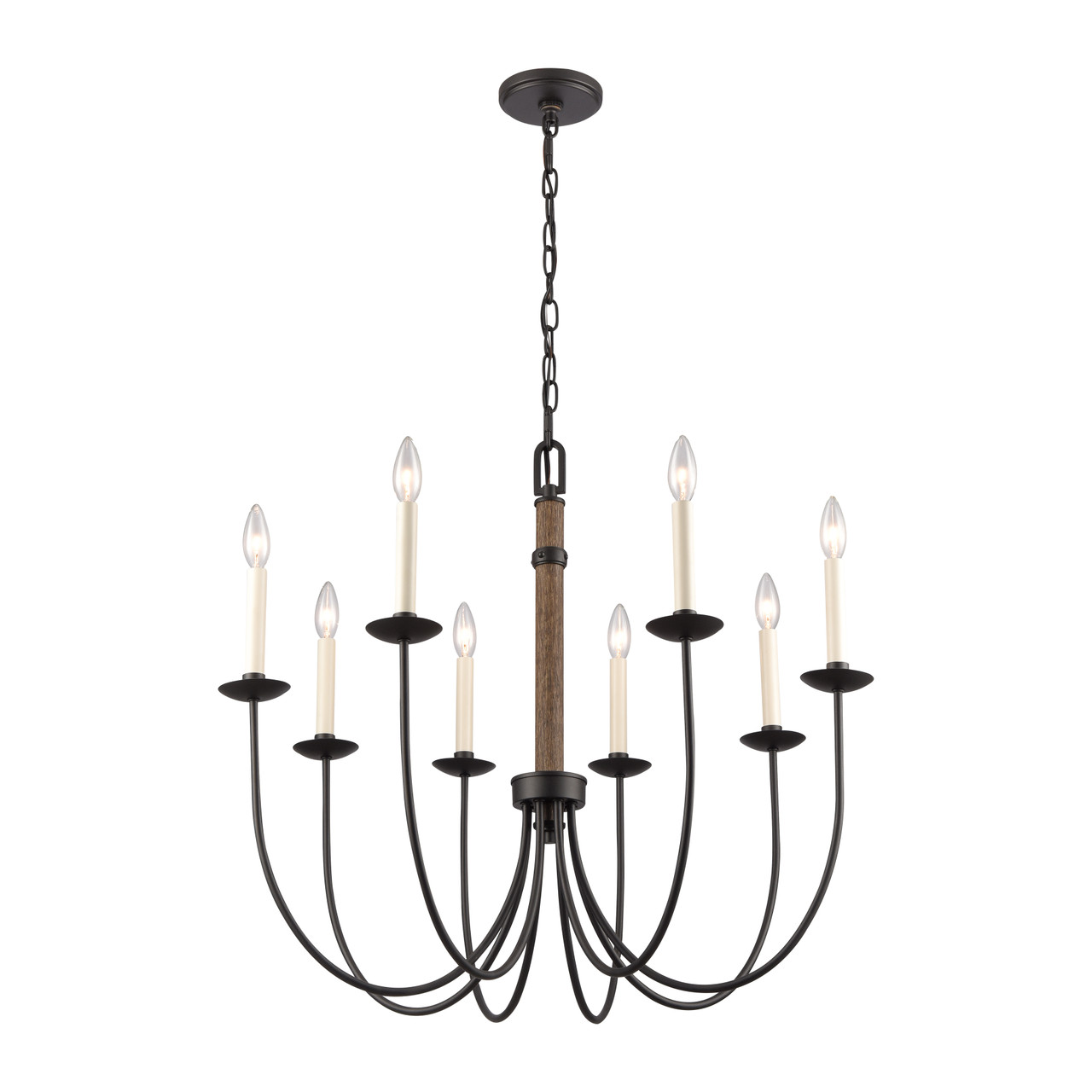 ELK HOME 89708/8 Neville 28'' Wide 8-Light Chandelier - Charcoal Black