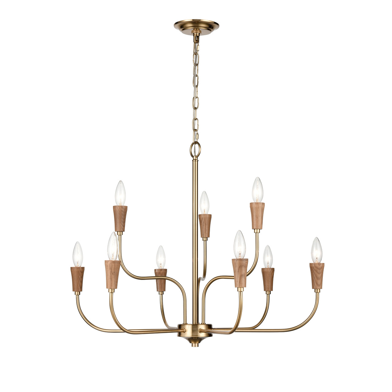 ELK HOME H0019-9618 Inga 29'' Wide 9-Light Chandelier - Brass