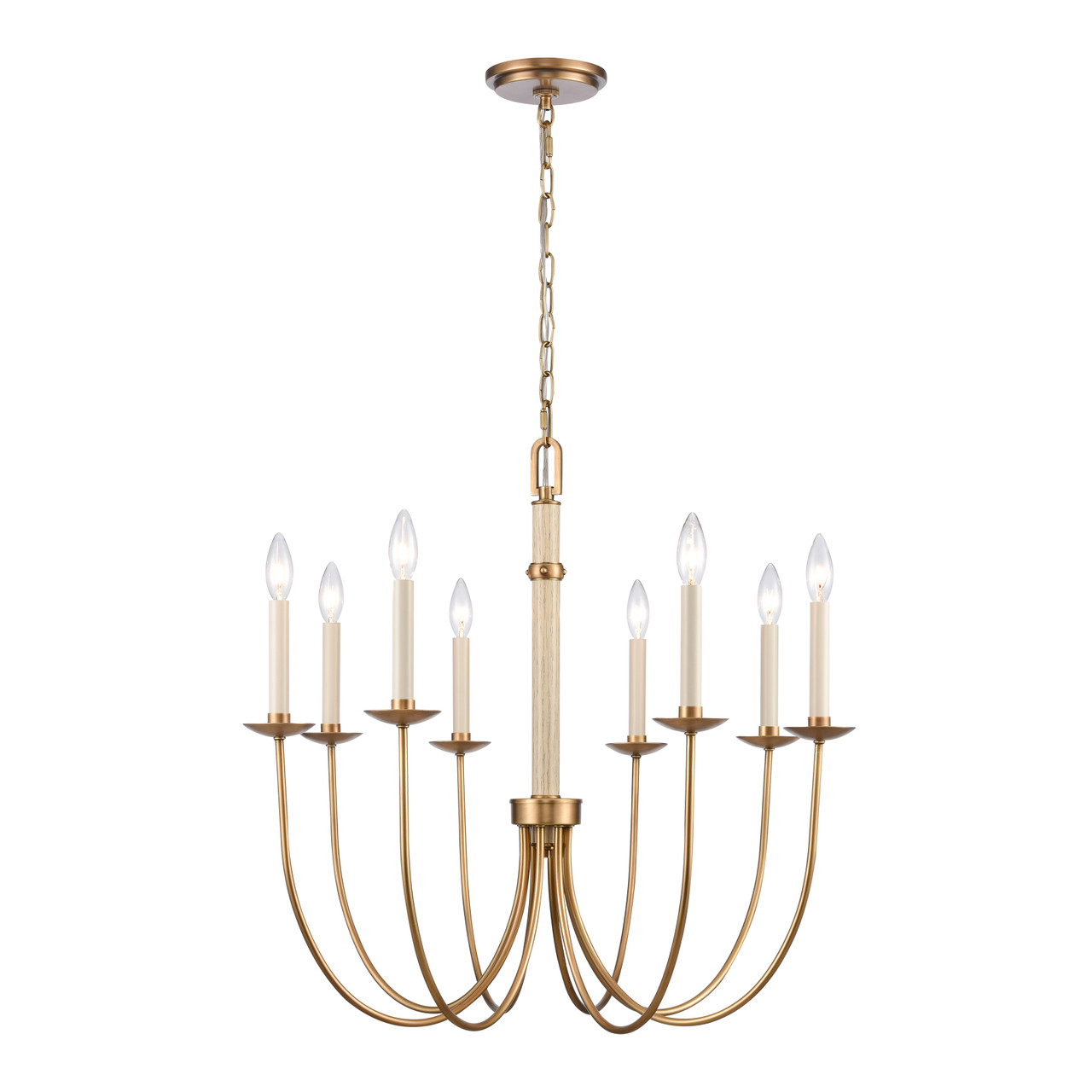 ELK HOME 89718/8 Neville 28'' Wide 8-Light Chandelier - Natural Brass