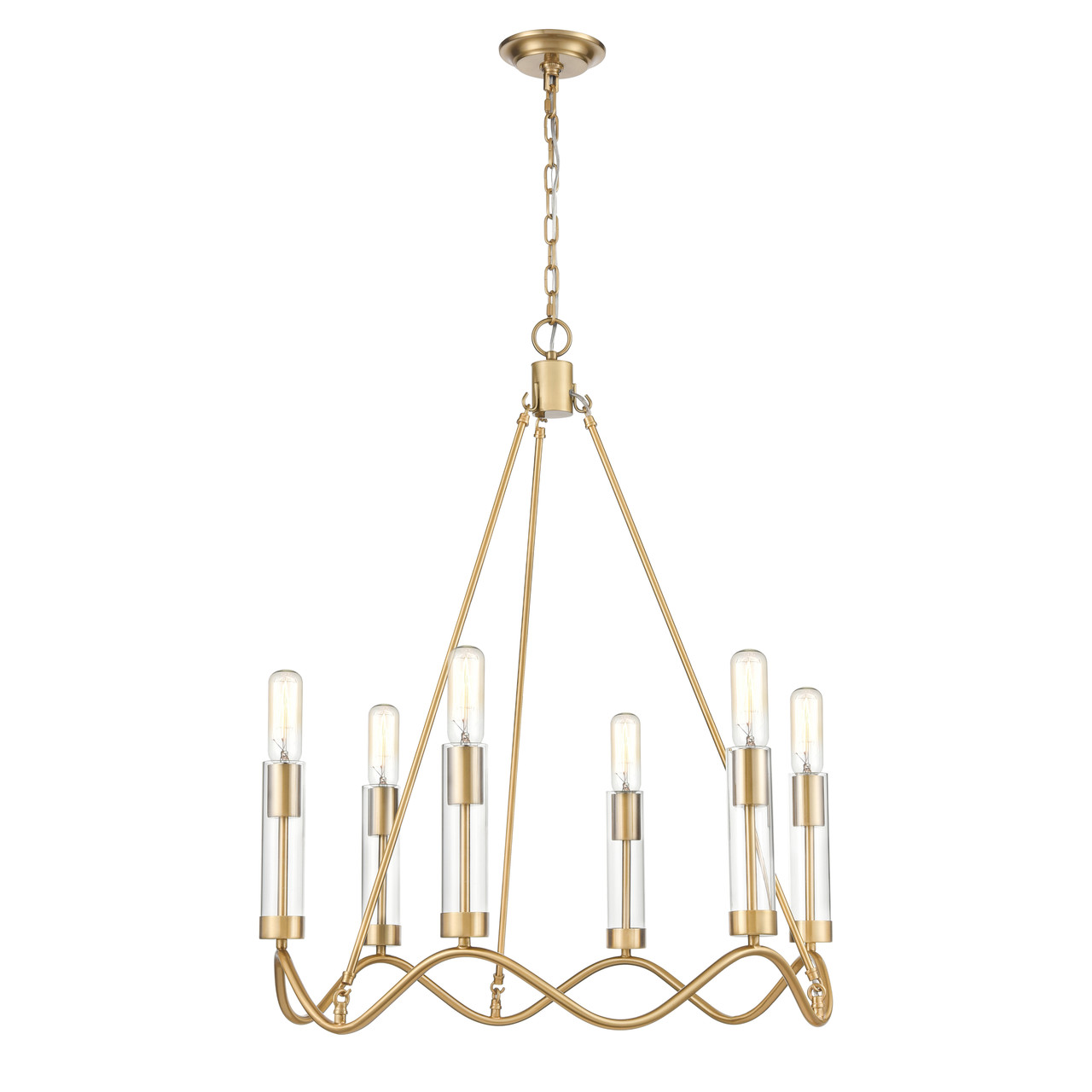 ELK HOME H0018-8564 Celsius 27'' Wide 6-Light Chandelier - Satin Brass