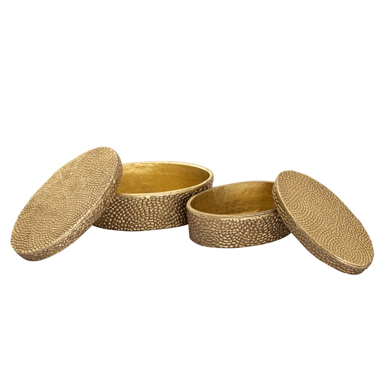 ELK HOME H0807-10657 Oval Pebble Box - Small Brass