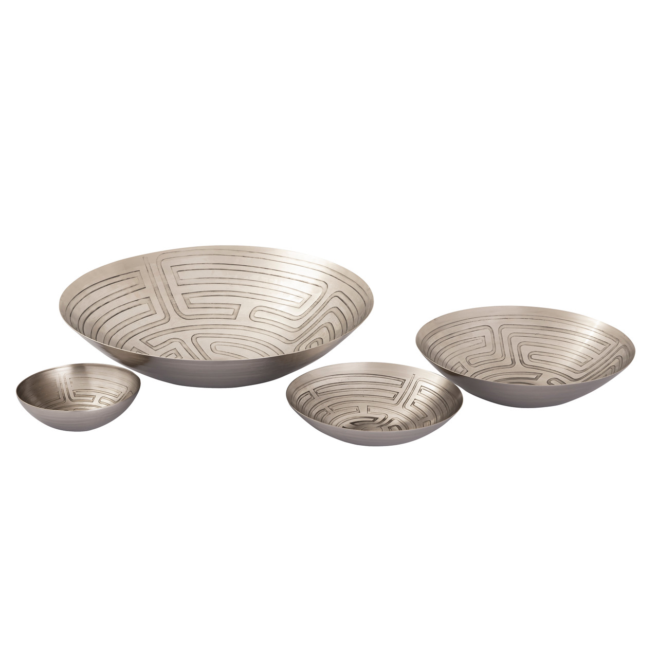 ELK HOME H0807-10672 Maze Etched Centerpiece Bowl - Nickel