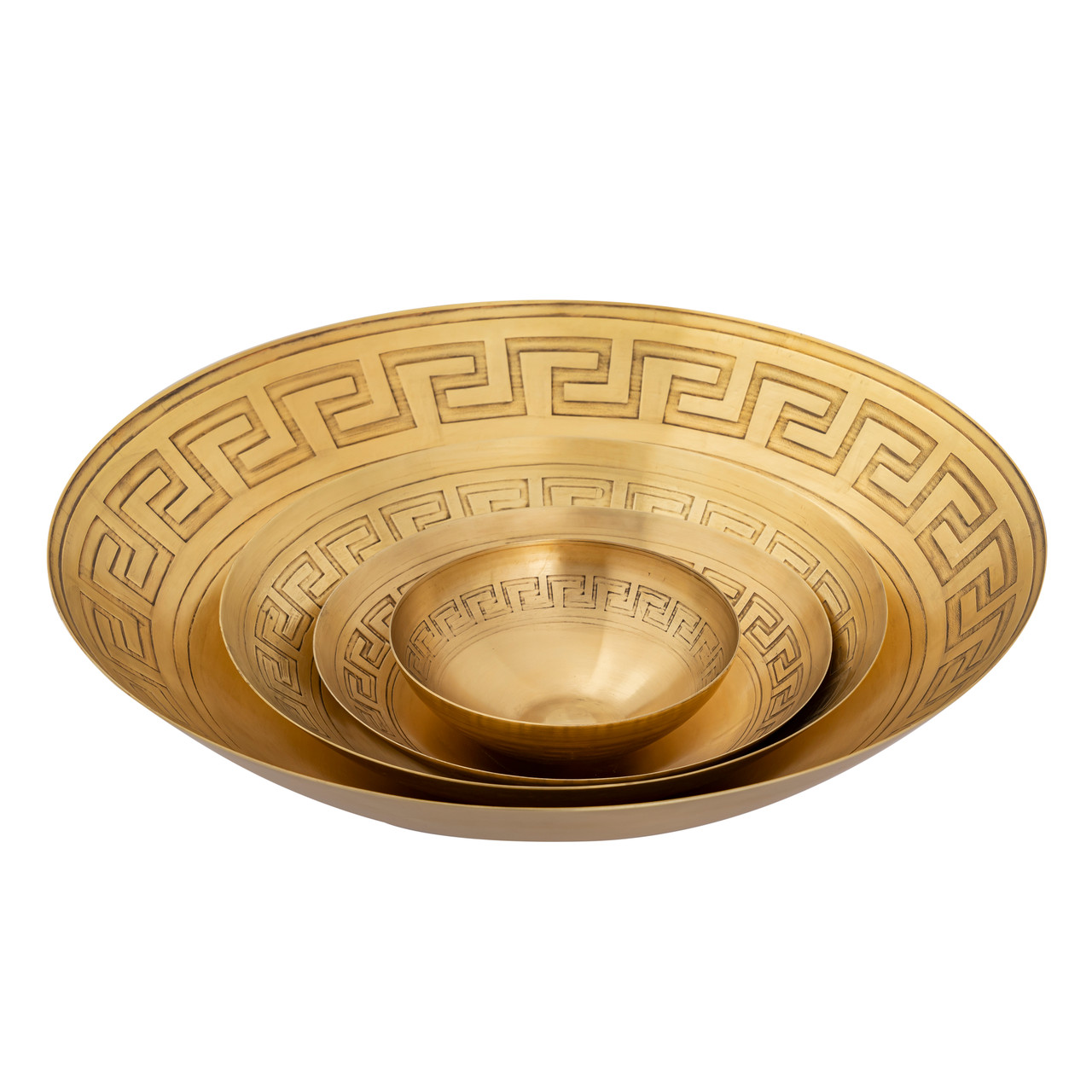 ELK HOME H0807-10667/S3 Greek Key Bowl - Set of 3 Brass