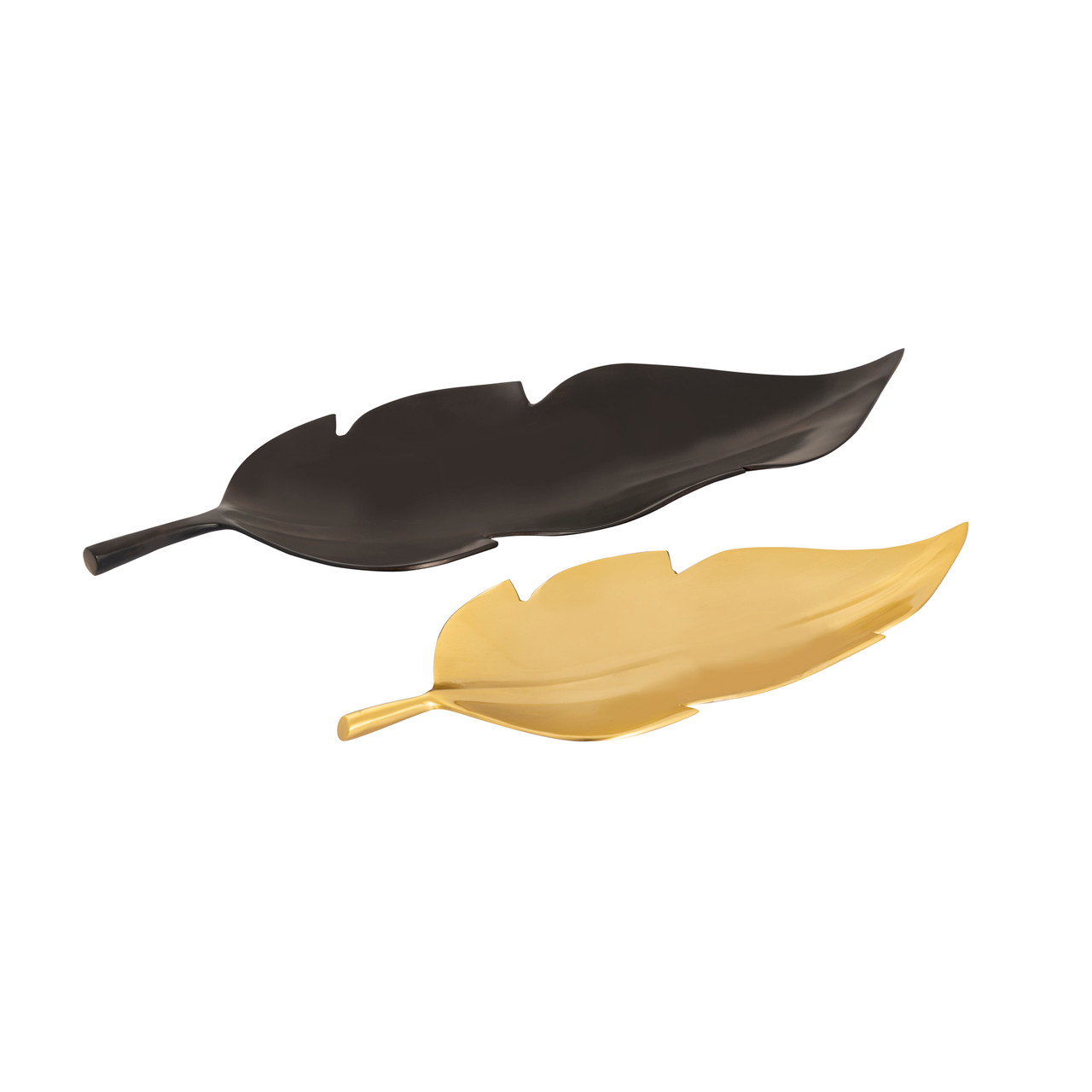 ELK HOME S0807-9790/S2 Ennis Leaf Tray - Set of 2 Bronze and Brass