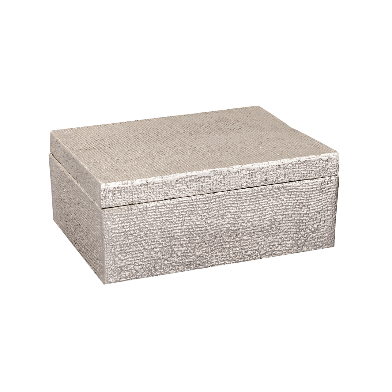 ELK HOME H0807-10666 Square Linen Texture Box - Small Nickel