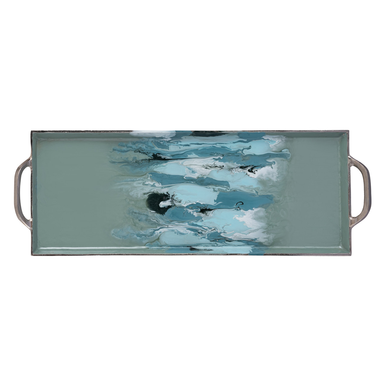 ELK HOME S0807-11355/S2 Spindrift Tray - Set of 2 Seafoam Green Enamel