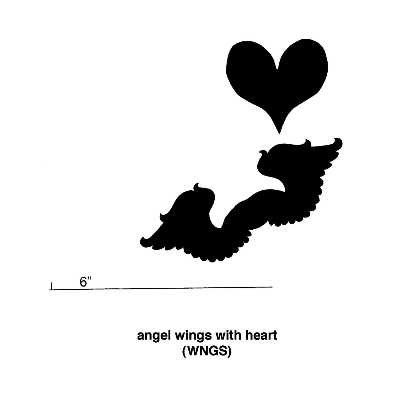 ELK HOME WNGS/S6 Angel Wings with Heart Cookie Cutters (Set of 6)