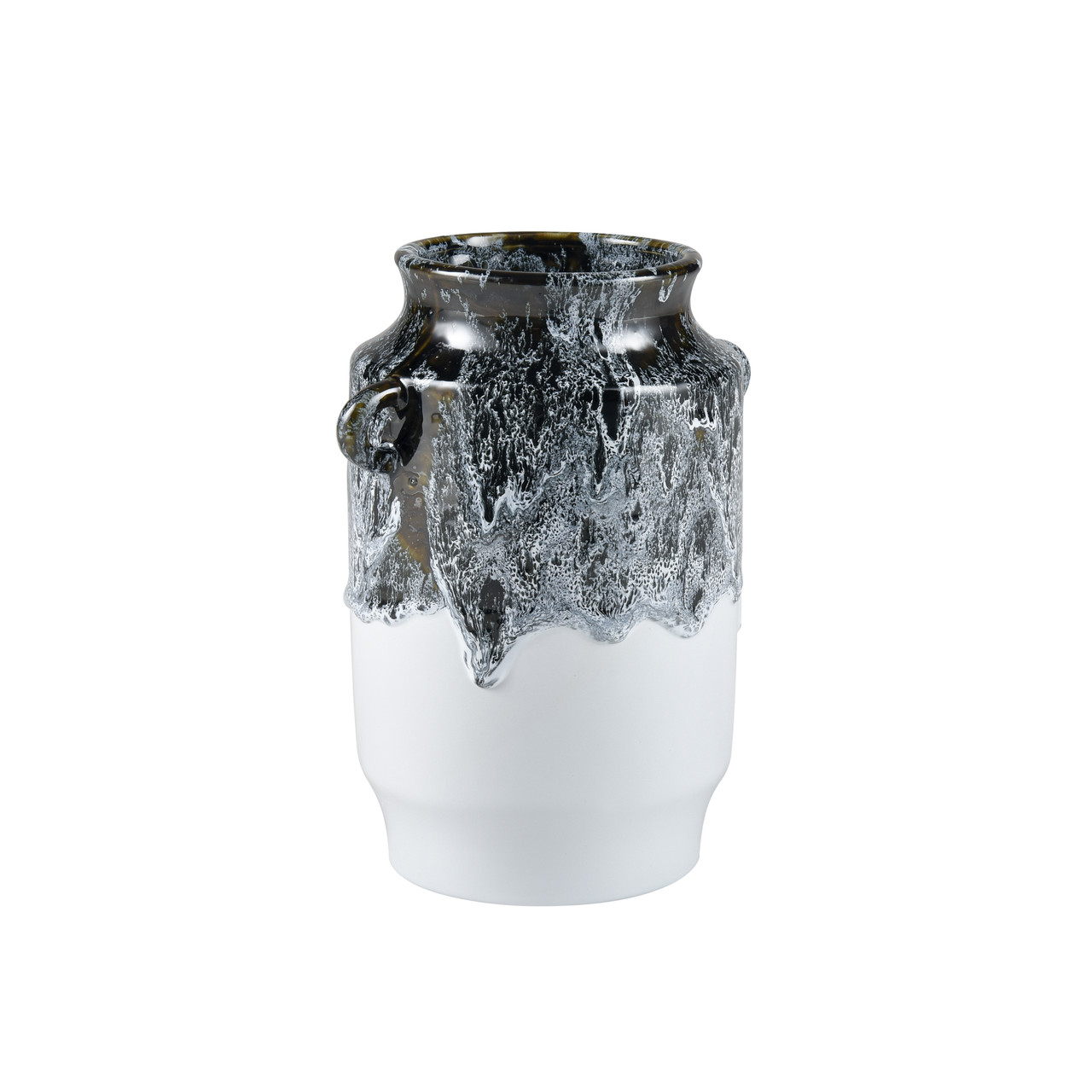 ELK HOME S0017-9733 Gallemore Vase - Black and White Glazed