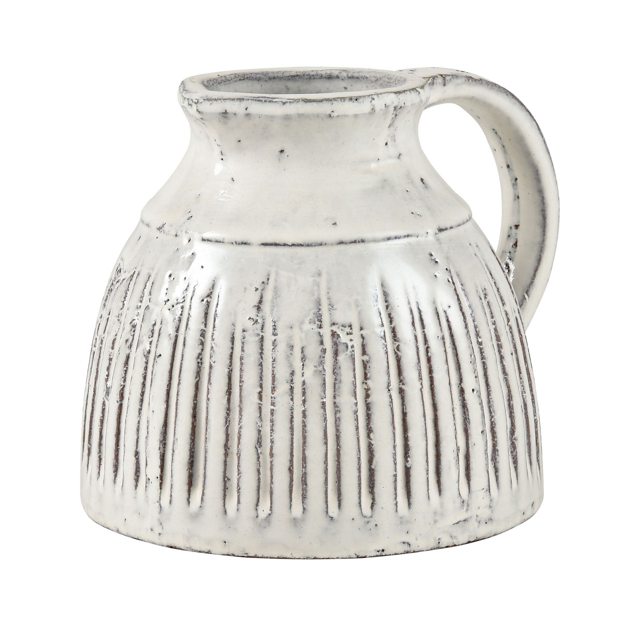 ELK HOME S0017-8211 Muriel Pitcher - Small Aged White Glazed