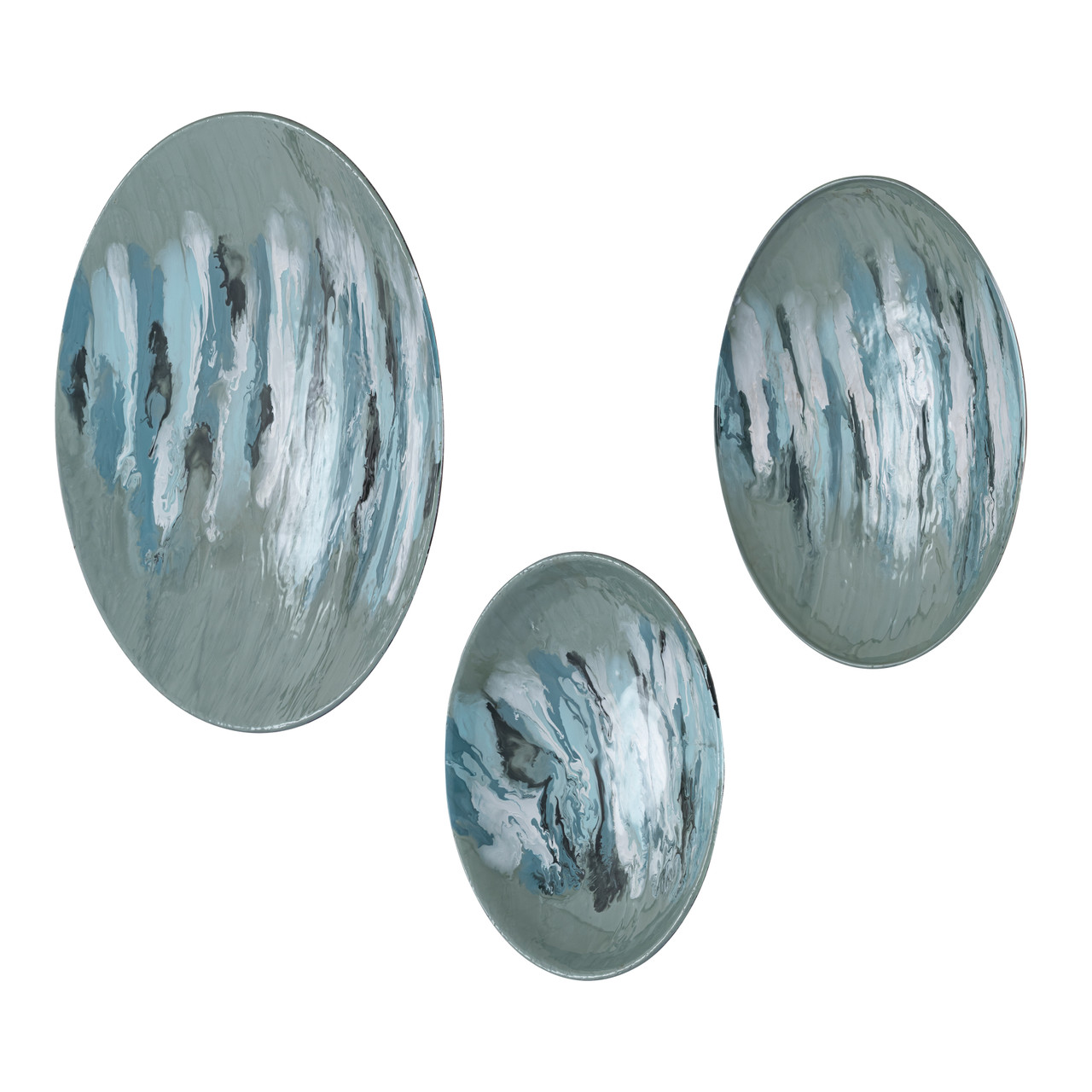 ELK HOME S0806-11356/S3 Spindrift Dimensional Wall Art - Set of 3 Seafoam Green Enamel