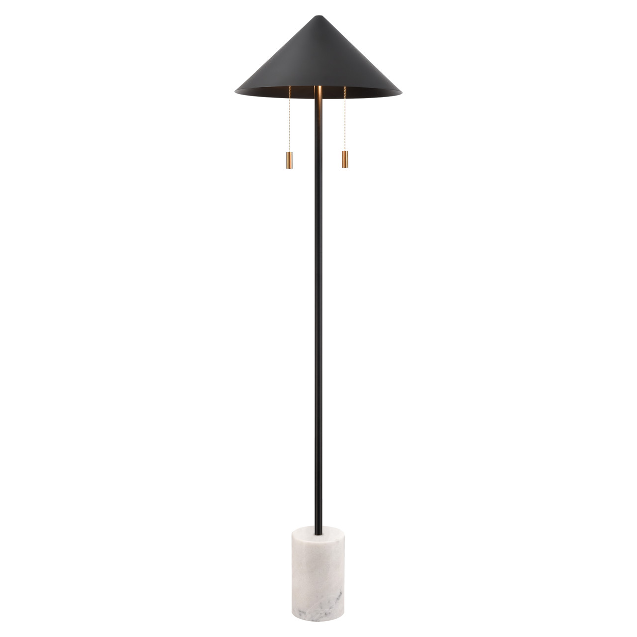 ELK HOME H0019-11111-LED Jordana 58'' High 2-Light Floor Lamp - Matte Black - Includes LED Bulb