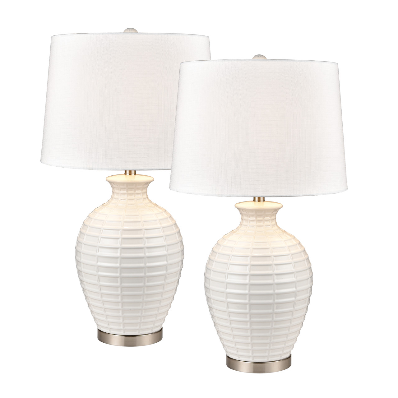 ELK HOME S0019-9472/S2 Junia 28'' High 1-Light Table Lamp - Set of 2 White