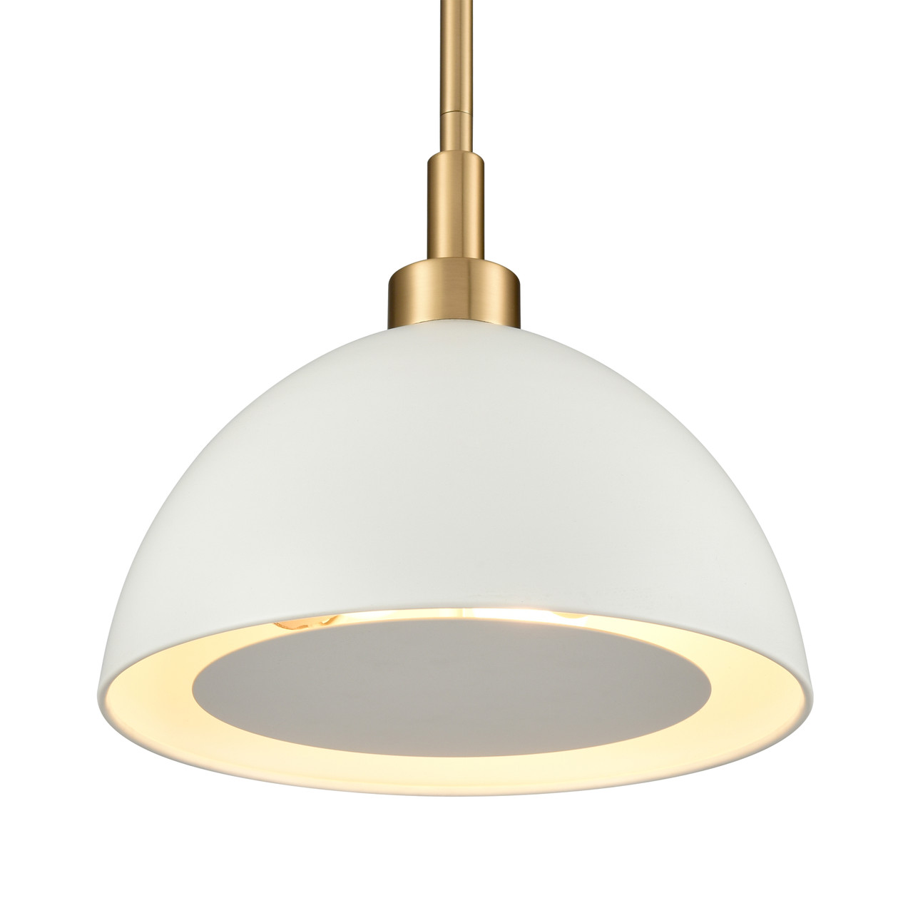 ELK HOME 52314/2 Pelham 10'' Wide 2-Light Pendant - Satin Brass with Matte White