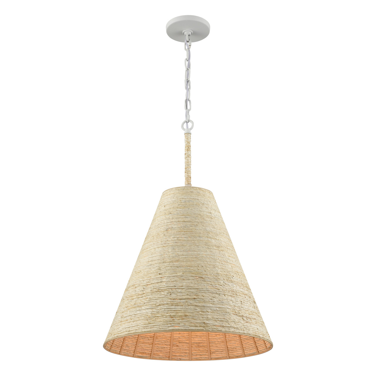 ELK HOME 32456/1 Abaca 17'' Wide 1-Light Pendant - Textured White