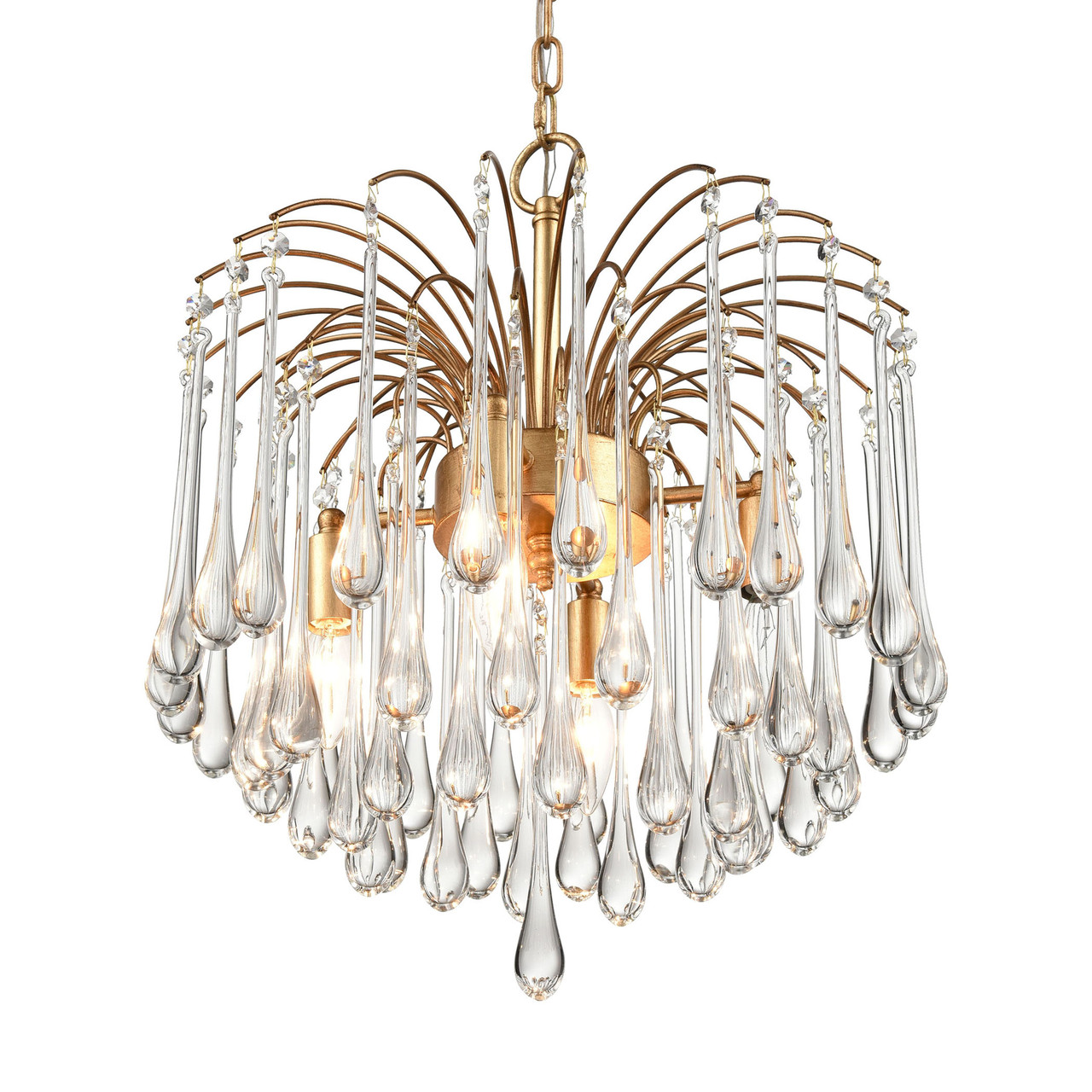 ELK HOME H0018-8568 Viola Park 17'' Wide 4-Light Pendant - Gold Leaf