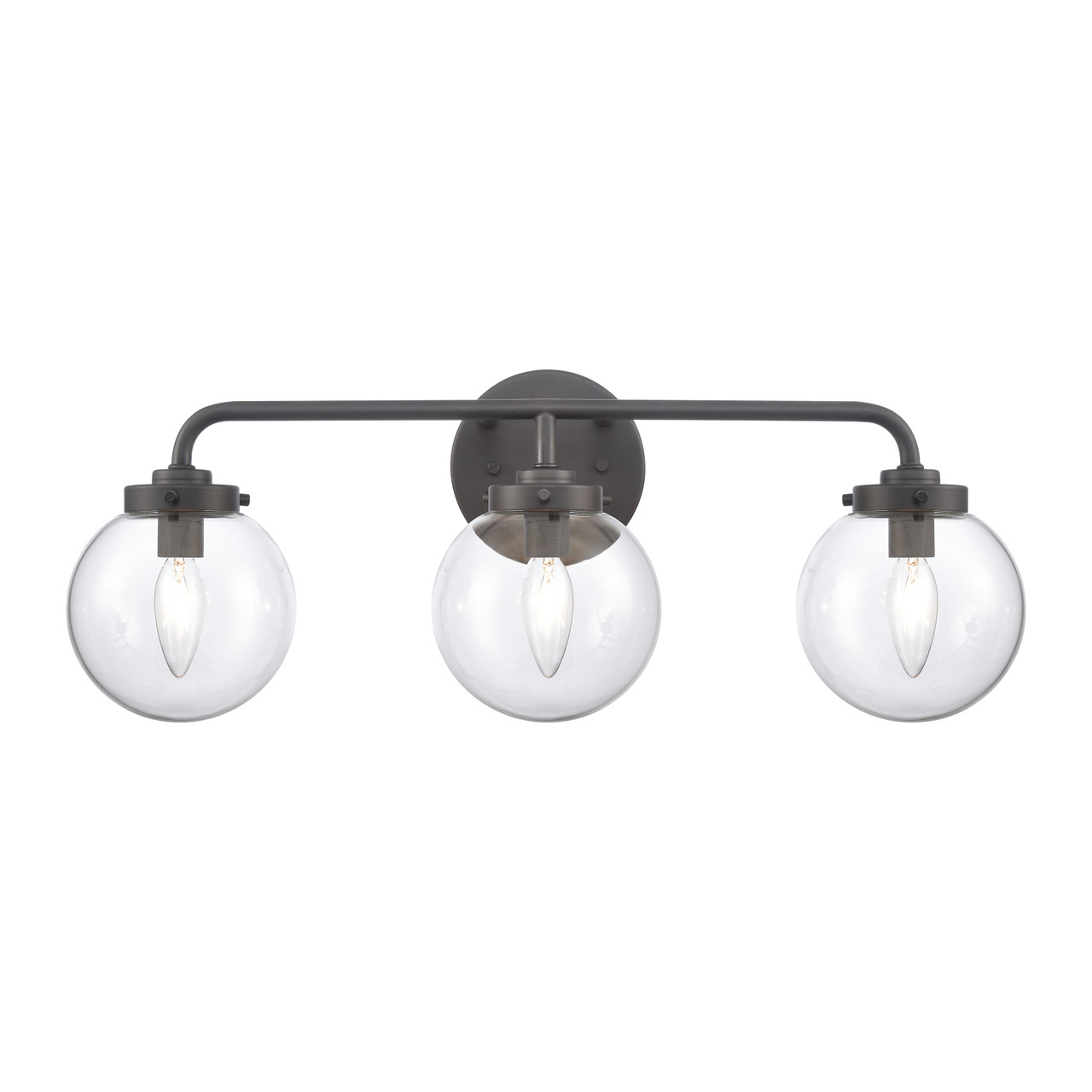 ELK HOME EC89934/3 Fairbanks 22.75'' Wide 3-Light Vanity Light - Matte Black and Clear