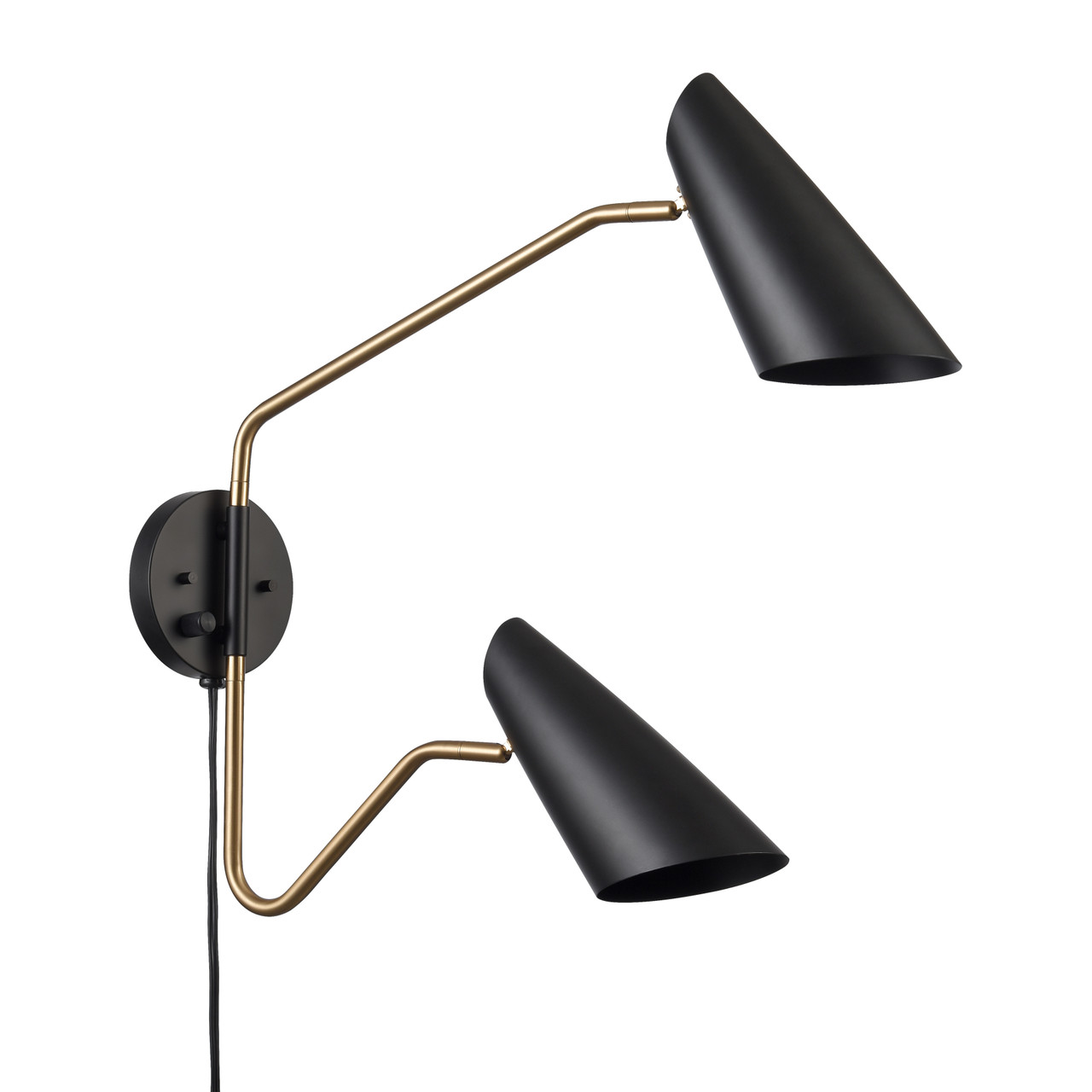 ELK HOME 52361/2 Stanley 22.75'' High 2-Light Swingarm Sconce - Matte Black