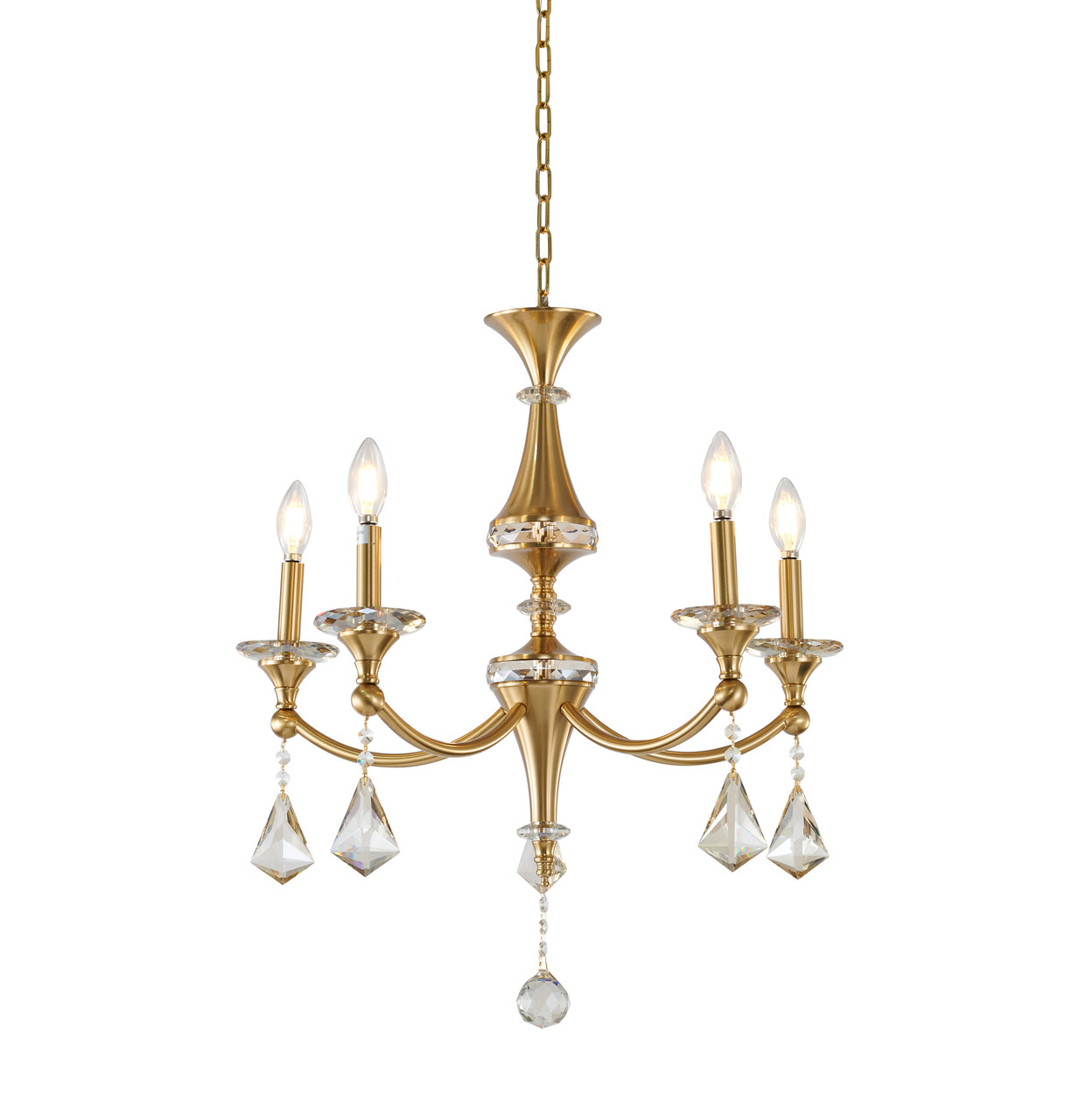 BETHEL INTERNATIONAL LA44C23BR 5-Light Chandelier, Chrome