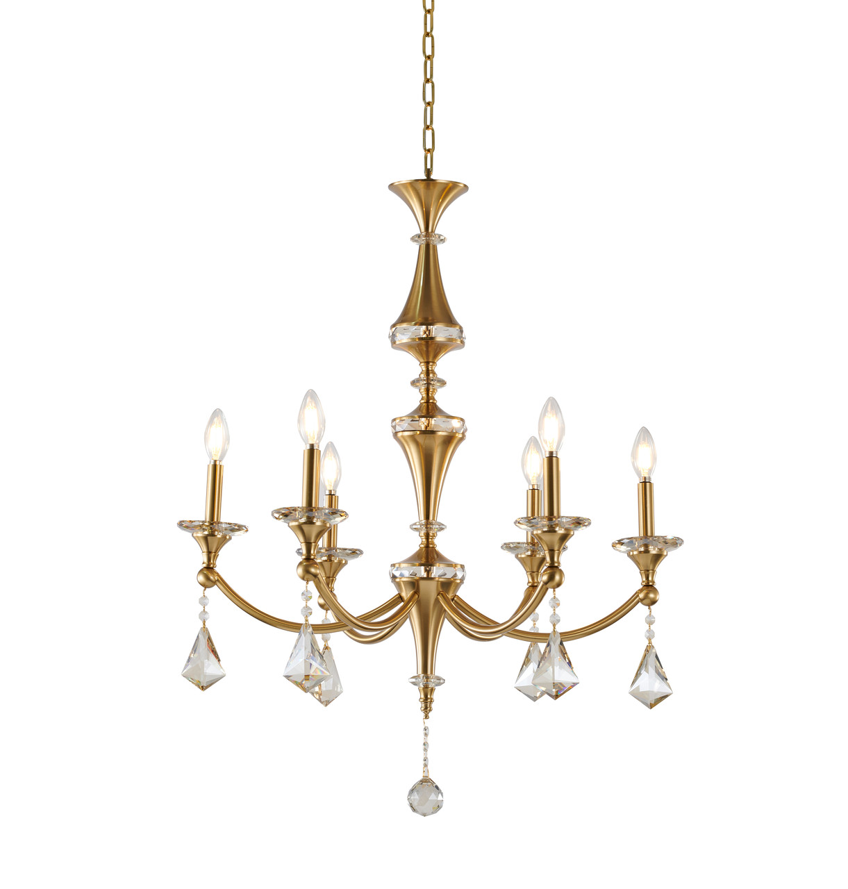 BETHEL INTERNATIONAL LA44C27BR 6-Light Chandelier, Chrome