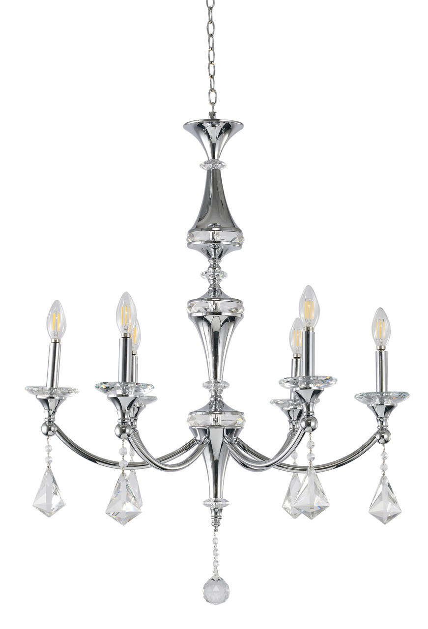 BETHEL INTERNATIONAL LA44C27CH 6-Light Chandelier, Gold