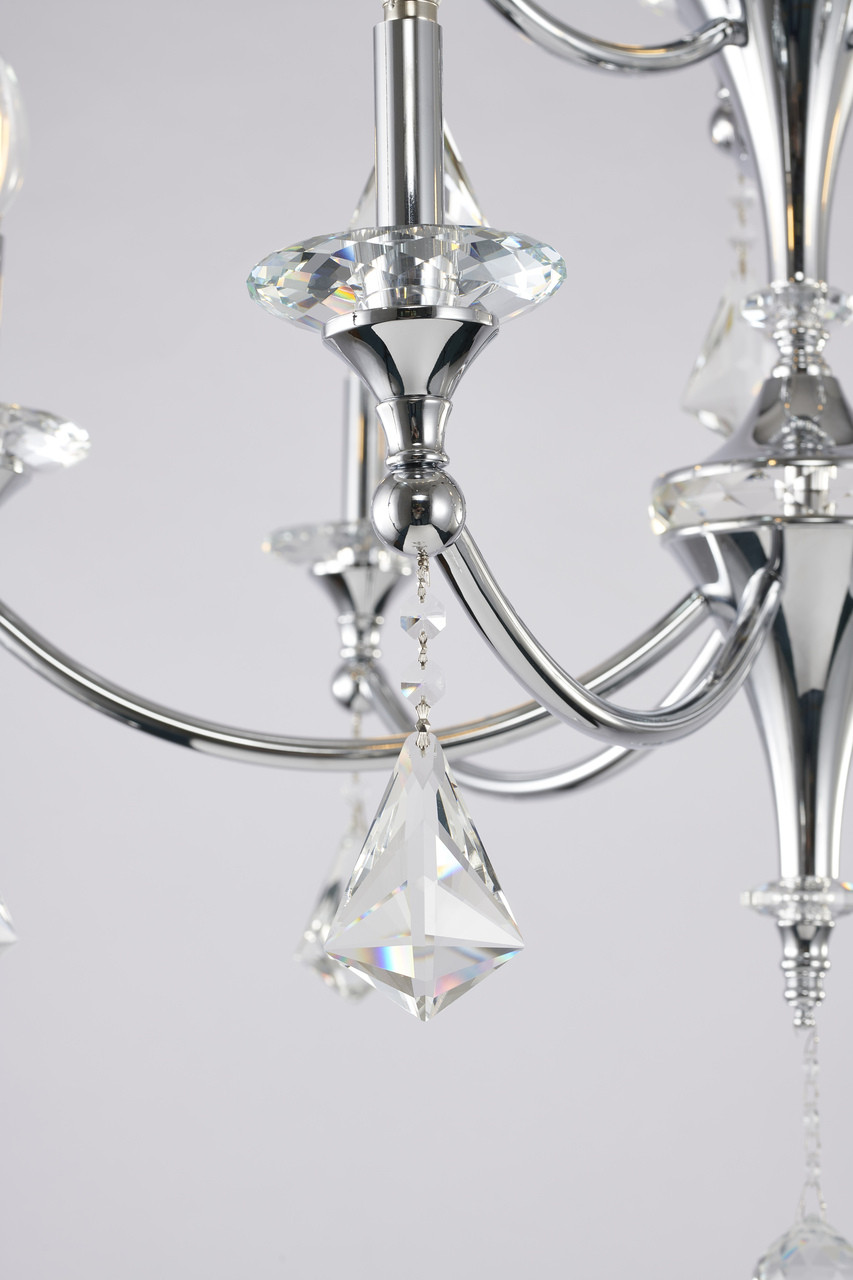 BETHEL INTERNATIONAL LA42C30CH 9-Light Chandelier, Chrome