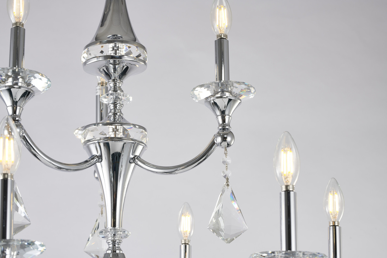 BETHEL INTERNATIONAL LA42C30CH 9-Light Chandelier, Chrome