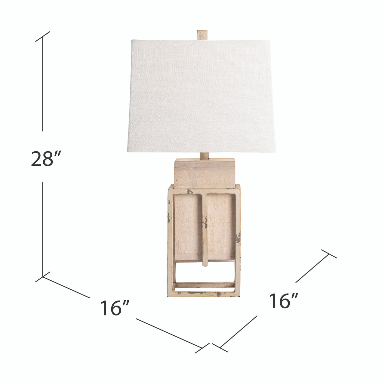 CRESTVIEW COLLECTION CVIDA013 29.5"TH, WOODEN W/GI TABLE LAMP 1PCS UPS PACK / 4.25'