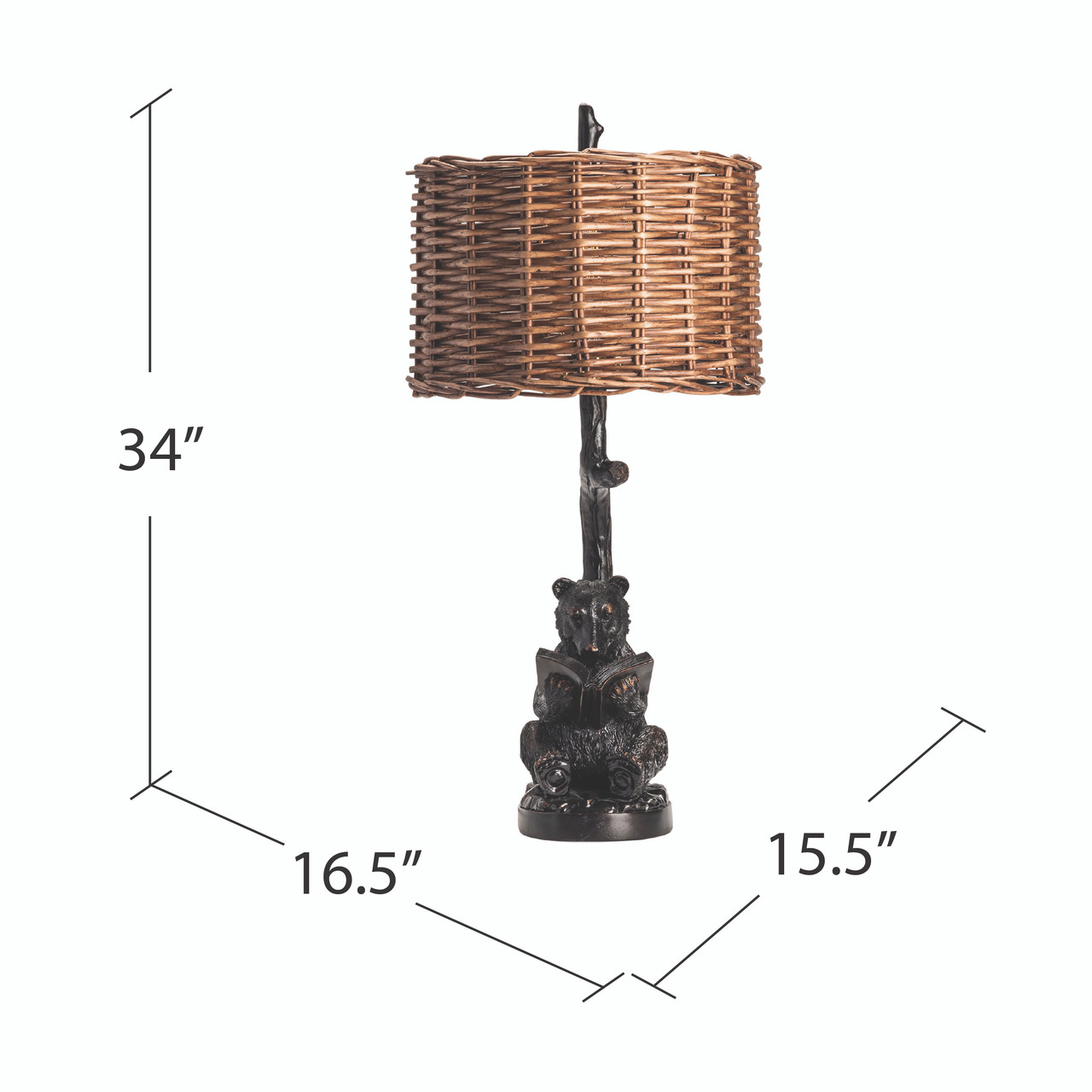 CRESTVIEW COLLECTION CVAVP674 Bear Knowledge Table Lamp