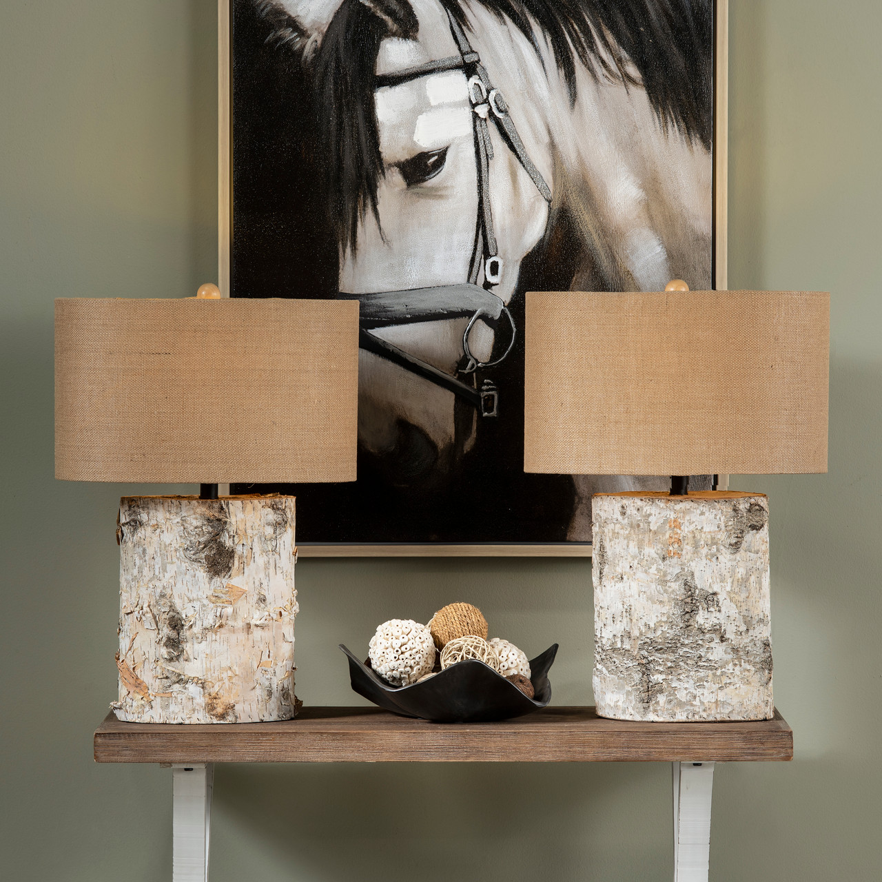 CRESTVIEW COLLECTION CVLY1913 Birch Wood Table Lamp