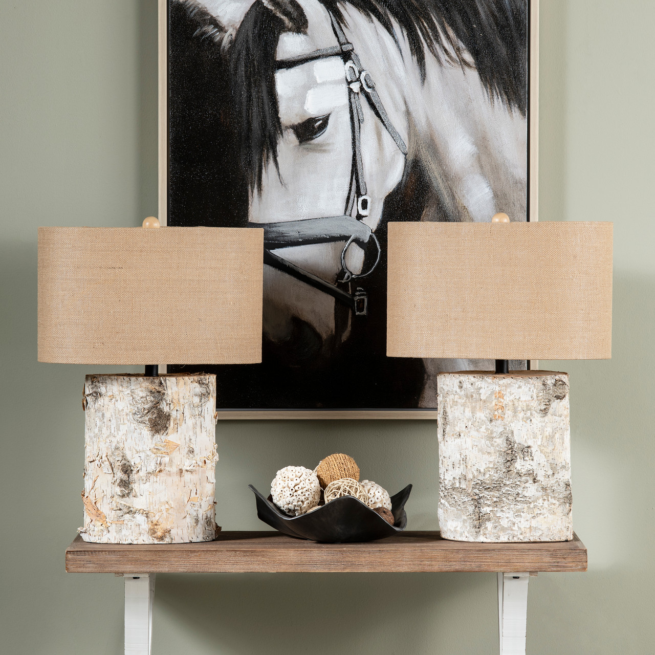 CRESTVIEW COLLECTION CVLY1913 Birch Wood Table Lamp