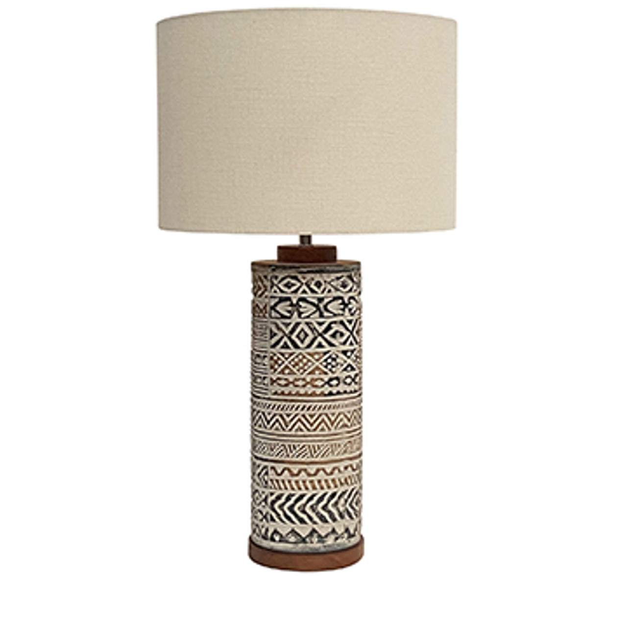 CRESTVIEW COLLECTION CVIDZA064 Taos Carved Table Lamp