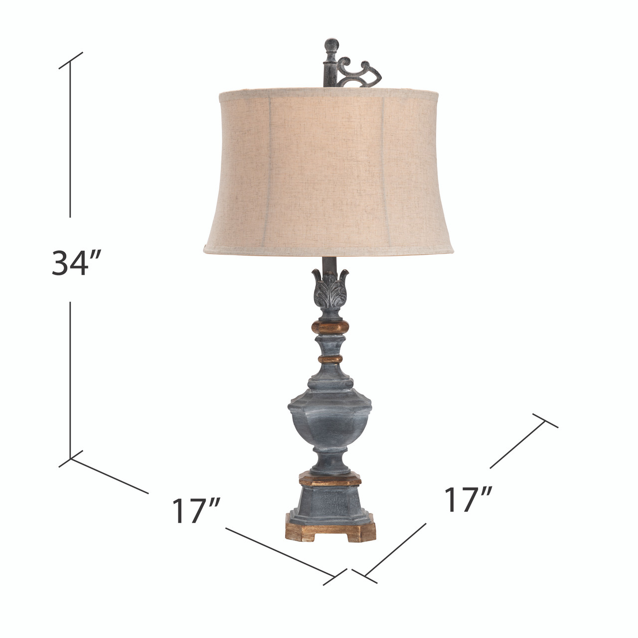 CRESTVIEW COLLECTION CVAUP864 Weather Vane Table Lamp 34"Ht.