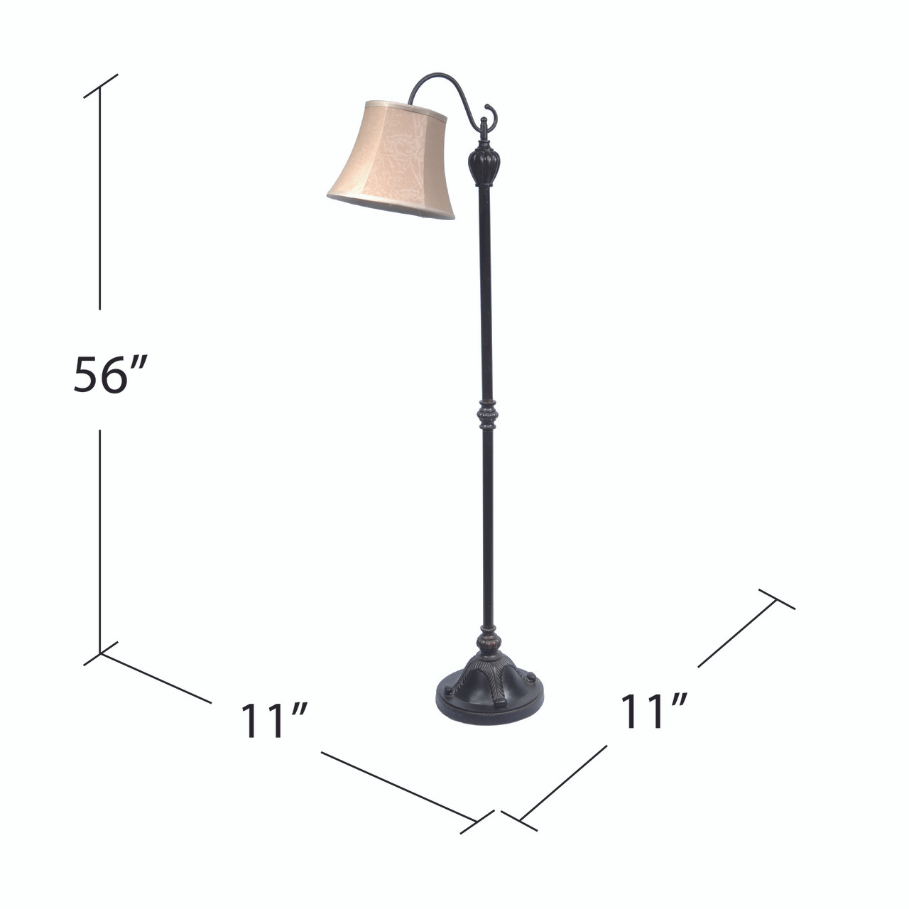 CRESTVIEW COLLECTION CVAQP943B Briggs Downbridge Floor Lamp