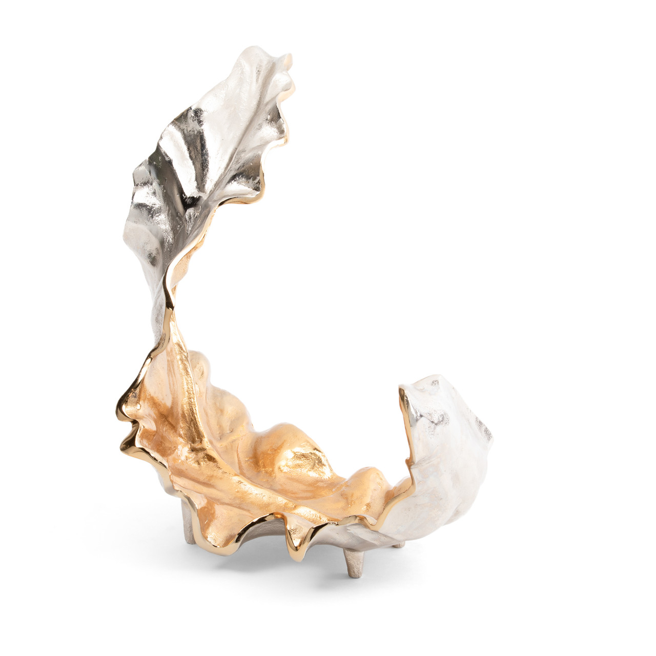 CRESTVIEW COLLECTION CVDZEN002 Willow Med. Two Toned Sculptural Leaf
