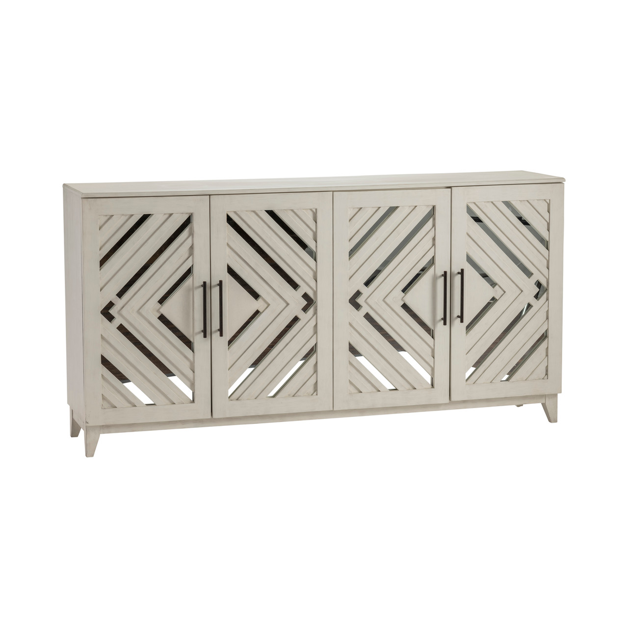CRESTVIEW COLLECTION CVFVR8229 37" 4 DOOR MIRROR SIDEBOARD,