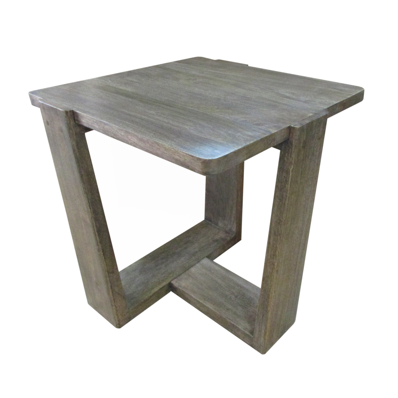 CRESTVIEW COLLECTION CVFNR665 Bengal Manor Mango Wood Tri-Leg Square End Table