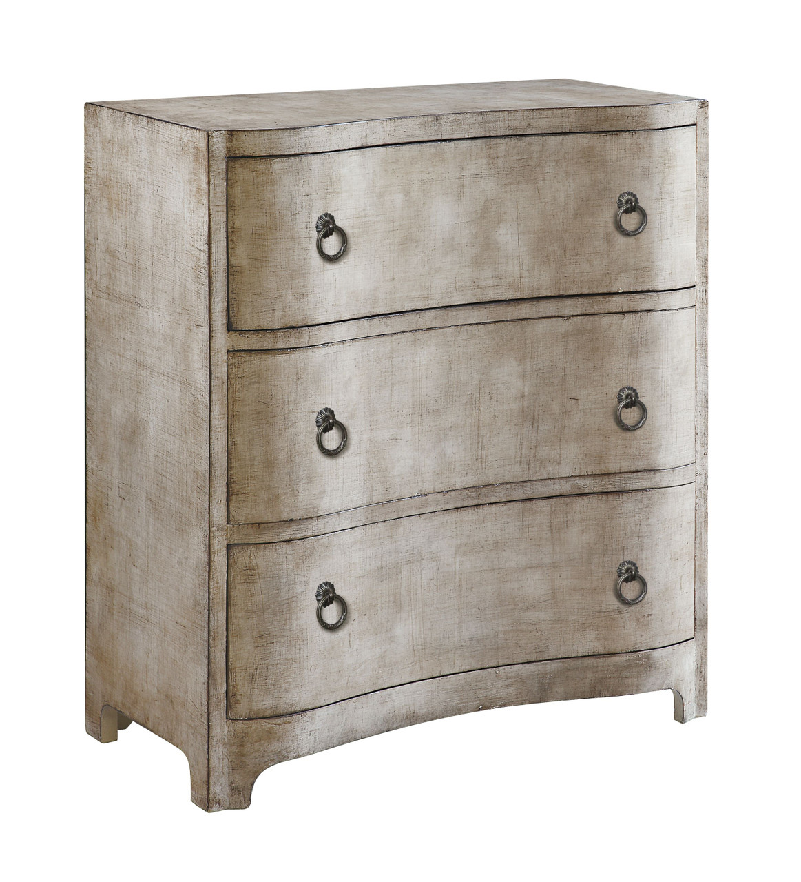 CRESTVIEW COLLECTION CVFZR1610 Claremont 3 Curved Drawer Brushed Linen Finish Chest