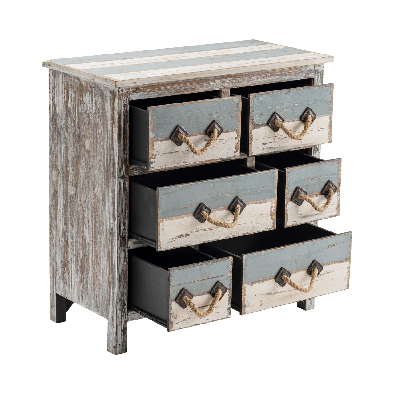 CRESTVIEW COLLECTION CVFZR1244 Nantucket 6 Drawer Weathered Wood Chest
