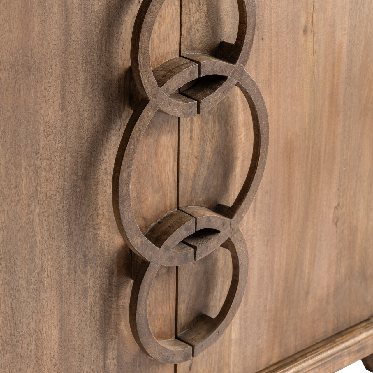 CRESTVIEW COLLECTION CVFNR661 Bengal Manor Mango Wood 2 Door 3 Ring Hardware Cabinet