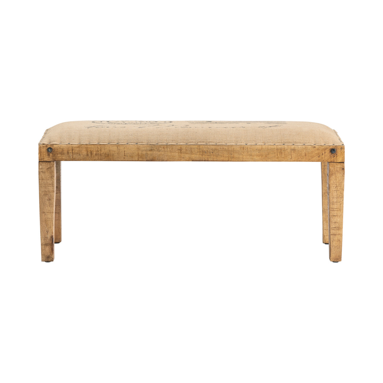 CRESTVIEW COLLECTION CVFNR309 Bengal Manor Mango Wood Burlap Bench