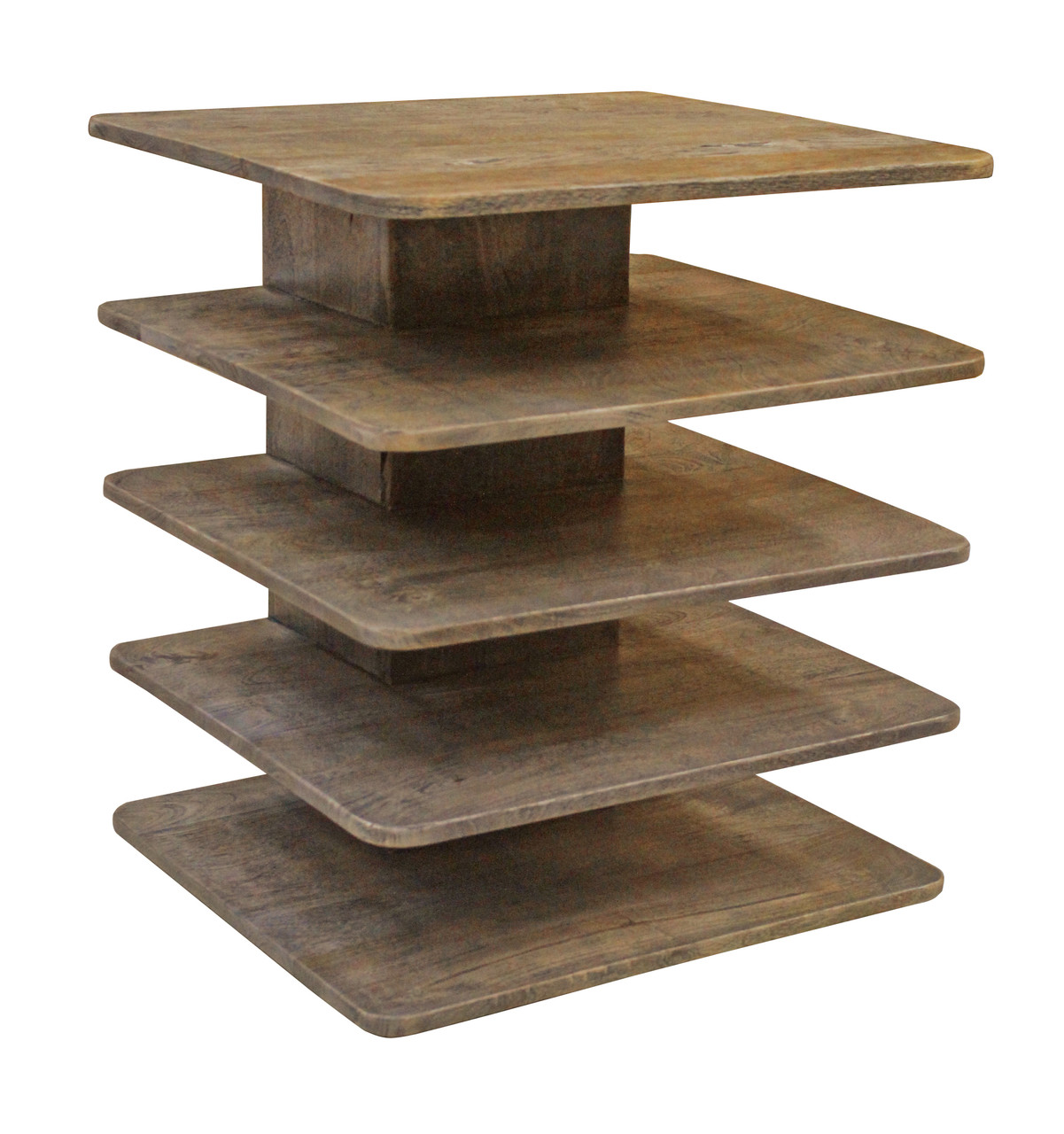 CRESTVIEW COLLECTION CVFNR467 Bengal Manor Mango Wood Tiered Accent Table