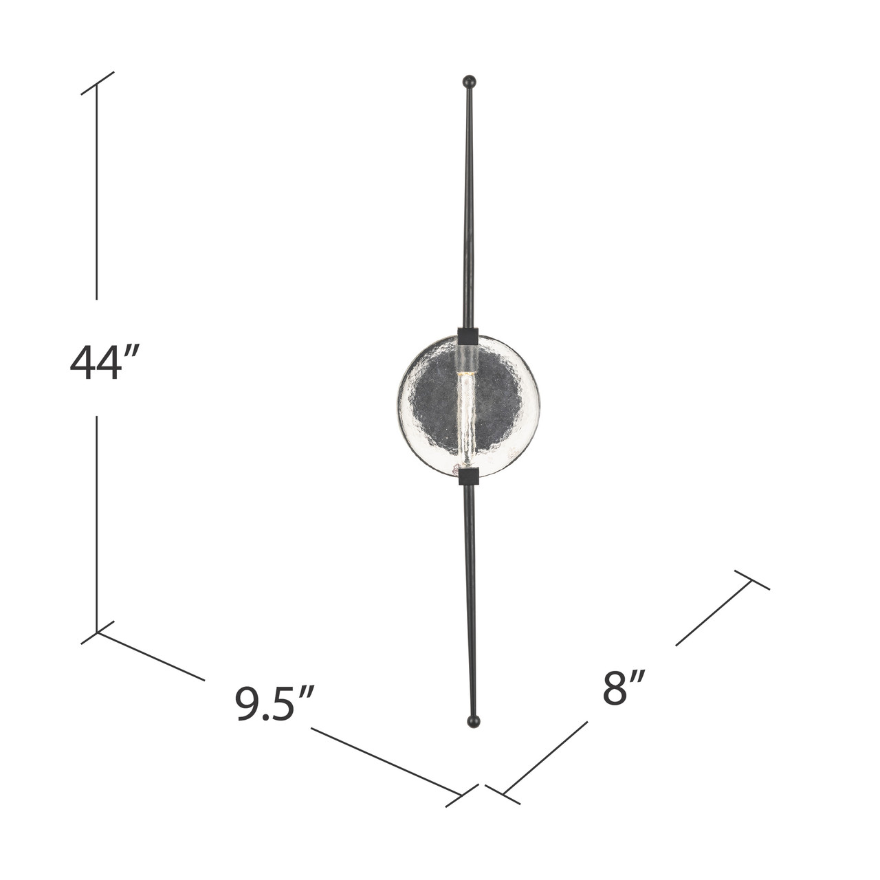 CRESTVIEW COLLECTION CVW1ZP004 Skye Wall Sconce with Architectural Glass Diffuser
