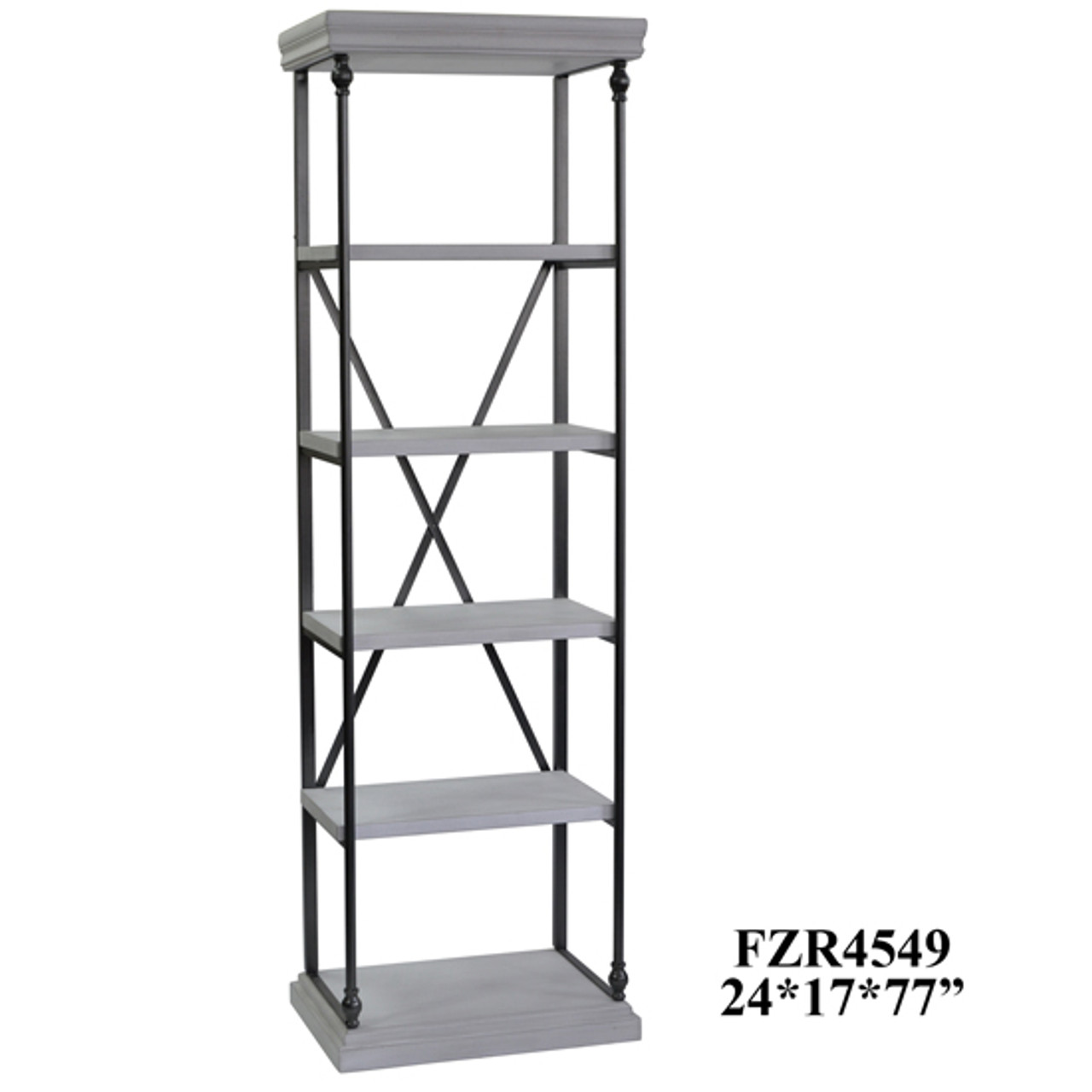 CRESTVIEW COLLECTION CVFZR4549 Hanover Metal and White Wood Etagere