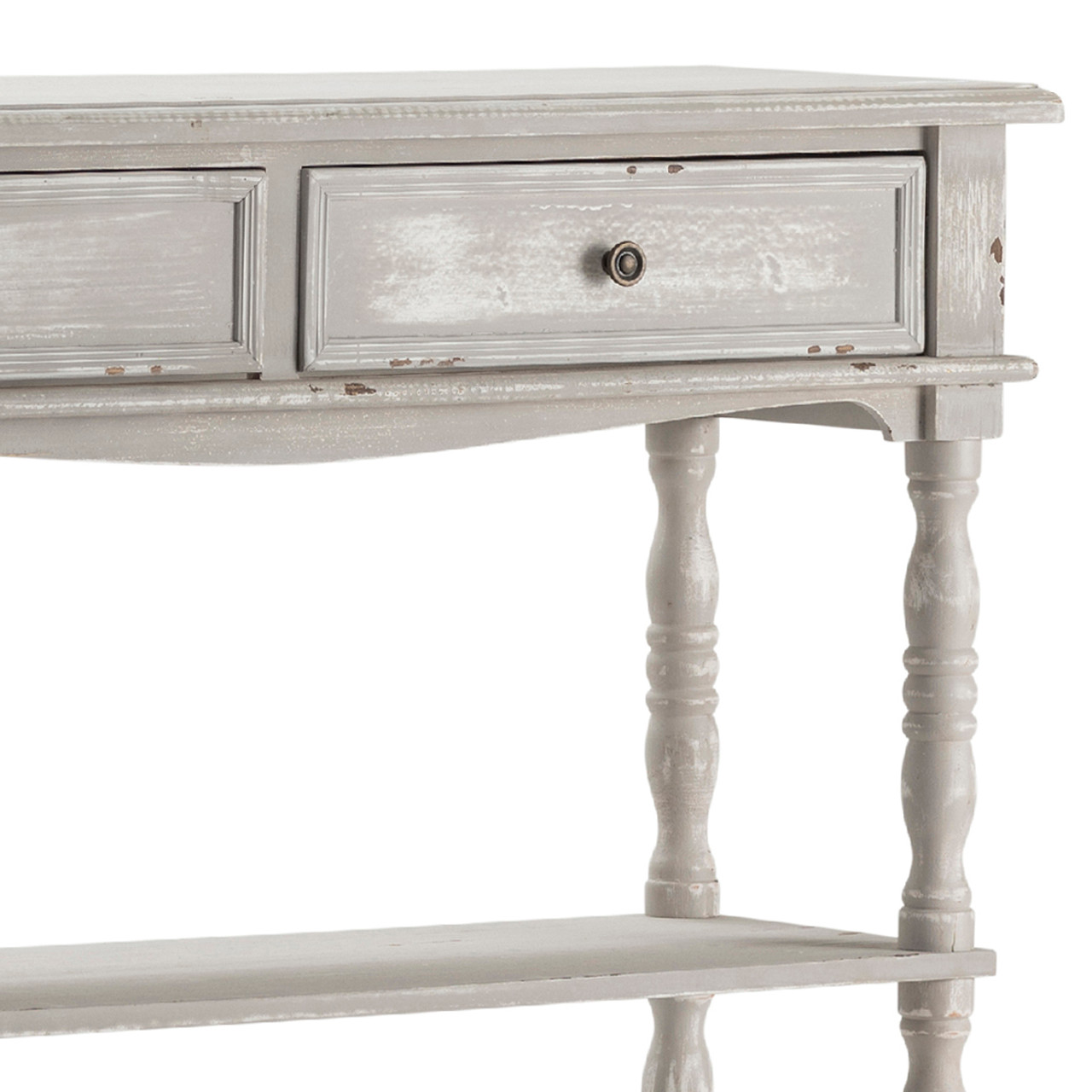 CRESTVIEW COLLECTION CVFZR4535 Weston Chalk Grey 2 Drawer Console